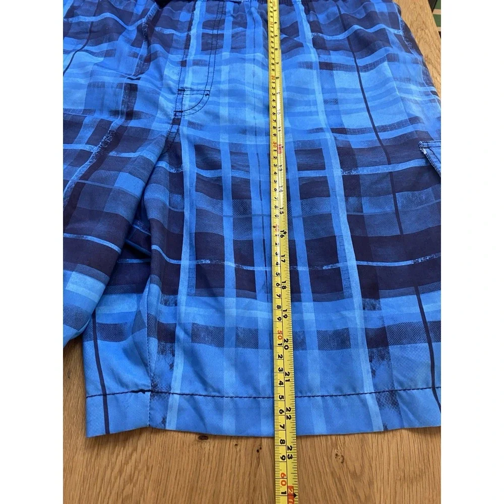 Men's Sonoma XXL‎ Multi Blue Swim Trunks Shorts Bathing Suit Drawstring Pockets